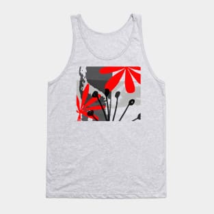 Red, Grey and Black Abstract Tank Top